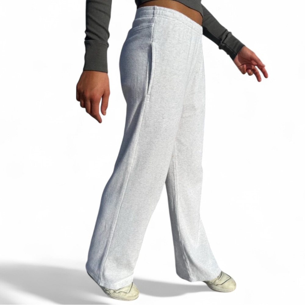 Gray Wide-Leg Sweatpants